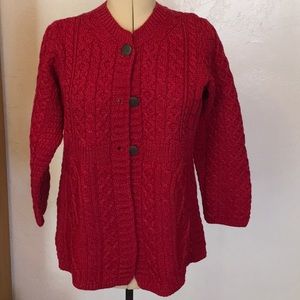 Long Maroon Cardigan by Carraigdonn